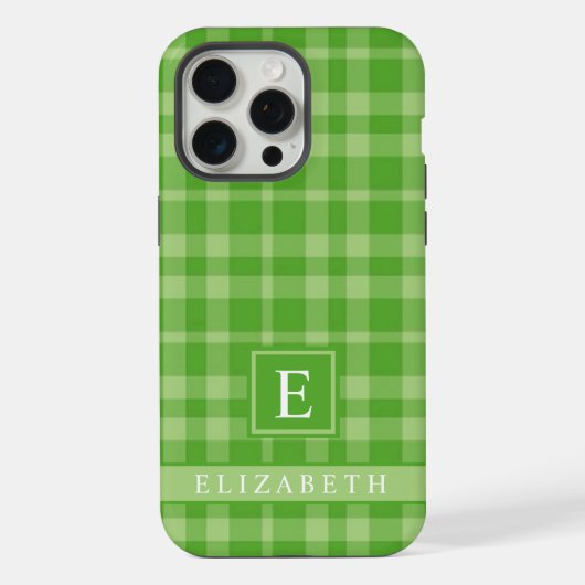  pastelperzik roze geruit patroon iPhone hoesje (Achterkant)