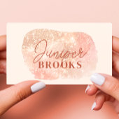 Pastelperzik Social Media QR Code Glitter Visitekaartje