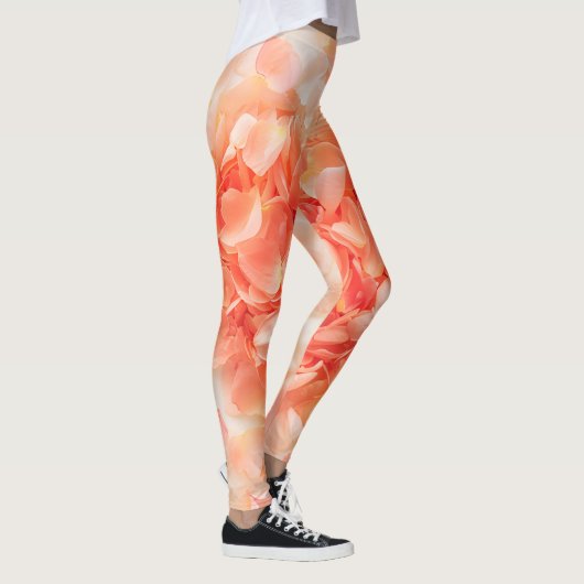 Pastelperziken en roombloemblaadjes leggings (Rechts)