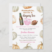 Pastelpompoen roze meisje luier douche kaart (Voorkant)