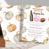 Pastelpompoen roze meisje luier douche kaart