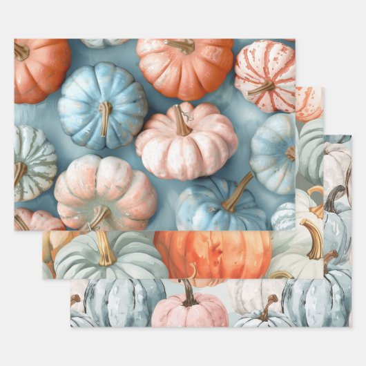 pastelpompoenen inpakpapier vel (Set)
