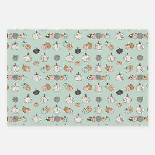 Pastelpompoenen verpakken papieren vellen (Voorkant 3)