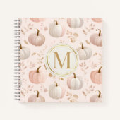 Pastelpompoenmonogram – gepersonaliseerd Initiaal  Notitieboek (Voorkant)