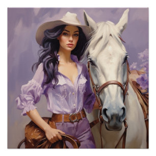 Pastelpony's: Cowgirl kunst aan de muur Perfect Poster