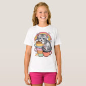 Pastelpoten & regenboog slokken Kinder Basic T-shirt (Voorkant volledig)