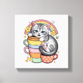 Pastelpoten & regenboogsloepen canvas afdruk (Voorkant)