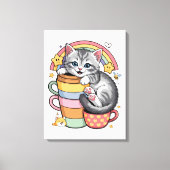 Pastelpoten & regenboogsloepen canvas afdruk (Voorkant)