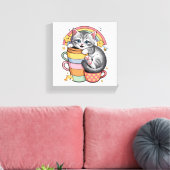 Pastelpoten & regenboogsloepen canvas afdruk (Insitu (Woonkamer))