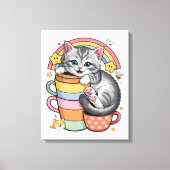 Pastelpoten & regenboogsloepen canvas afdruk (Voorkant)