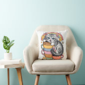 Pastelpoten & regenboogsloepen kussen (Stoel)