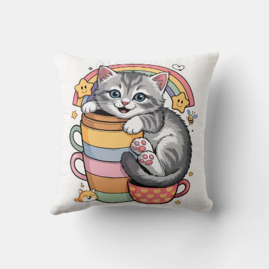 Pastelpoten & regenboogsloepen kussen (Achterkant)