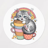 Pastelpoten & regenboogsloepen labels (Design 1)