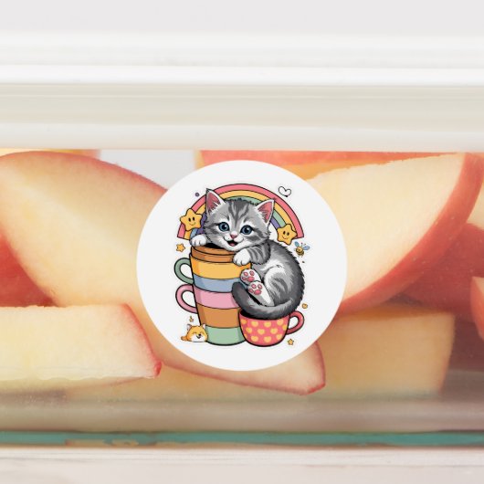 Pastelpoten & regenboogsloepen labels (Aangebracht)