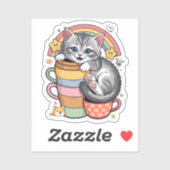 Pastelpoten & regenboogsloepen sticker (Vel)