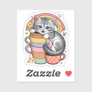 Pastelpoten & regenboogsloepen sticker