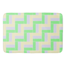 Pastelrechthoeken Patroon Witte stippellijnen Badmat