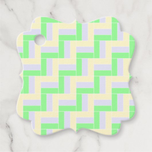 Pastelrechthoeken Patroon Witte stippellijnen Bedankjes Labels (Voorkant)