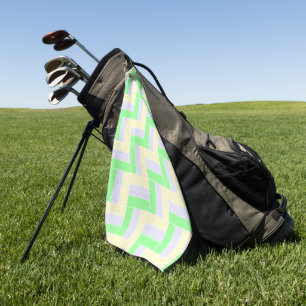 Pastelrechthoeken Patroon Witte stippellijnen Golfhanddoek