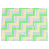 Pastelrechthoeken Patroon Witte stippellijnen Groot Cadeauzakje (Achterkant)