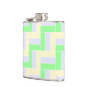 Pastelrechthoeken Patroon Witte stippellijnen Heupfles (Links)