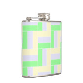 Pastelrechthoeken Patroon Witte stippellijnen Heupfles (Rechts)