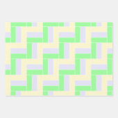 Pastelrechthoeken Patroon Witte stippellijnen Inpakpapier Vel (Voorkant)