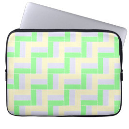 Pastelrechthoeken Patroon Witte stippellijnen Laptop Sleeve