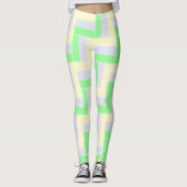 Pastelrechthoeken Patroon Witte stippellijnen Leggings (Voorkant)