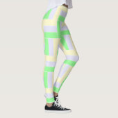 Pastelrechthoeken Patroon Witte stippellijnen Leggings (Rechts)