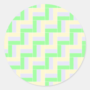 Pastelrechthoeken Patroon Witte stippellijnen Ronde Sticker