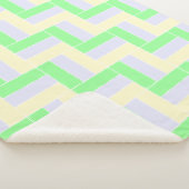 Pastelrechthoeken Patroon Witte stippellijnen Sherpa Deken (3/4)