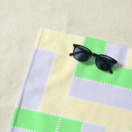 Pastelrechthoeken Patroon Witte stippellijnen Strandlaken