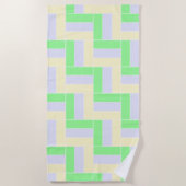 Pastelrechthoeken Patroon Witte stippellijnen Strandlaken (Voorkant)