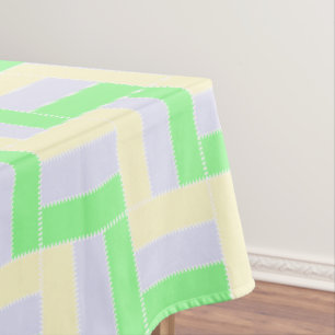 Pastelrechthoeken Patroon Witte stippellijnen Tafelkleed