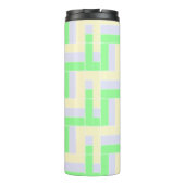 Pastelrechthoeken Patroon Witte stippellijnen Thermosbeker (Achterkant)