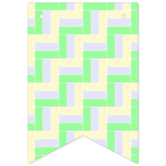 Pastelrechthoeken Patroon Witte stippellijnen Vlaggetjes (Eerste vlag)