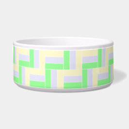 Pastelrechthoeken Patroon Witte stippellijnen Voerbakje