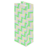 Pastelrechthoeken Patroon Witte stippellijnen Wijn Cadeautas (Achterkant Gekanteld)