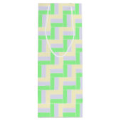 Pastelrechthoeken Patroon Witte stippellijnen Wijn Cadeautas (Achterkant)