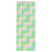 Pastelrechthoeken Patroon Witte stippellijnen Wijn Cadeautas (Voorkant)