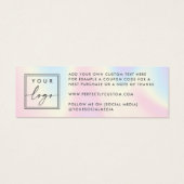 Pastelregenboog aangepaste logo bedankt dat je kaa mini visitekaartjes (Achterkant)