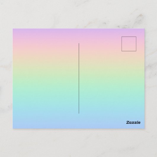 Pastelregenboog Briefkaart (Achterkant)