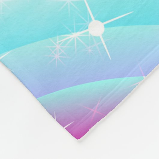 Pastelregenboog eenhoorn gepersonaliseerde fleece  (Hoek)