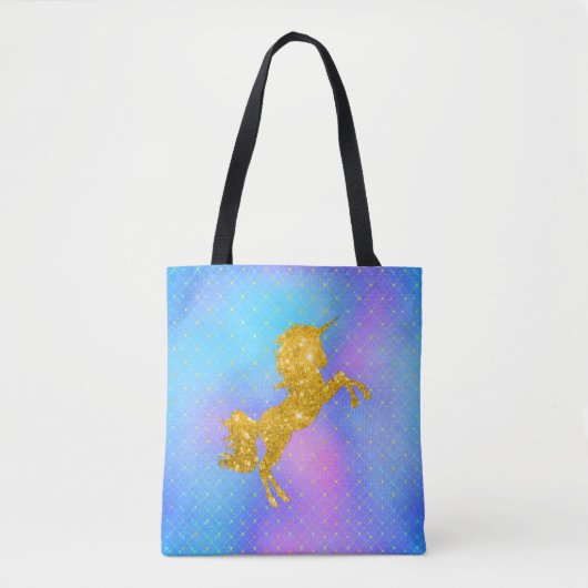 Pastelregenboog en gouden eenduidigheid tote bag (Voorkant)