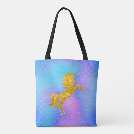 Pastelregenboog en gouden eenduidigheid tote bag (Achterkant)