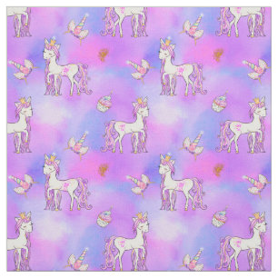 Pastelregenboog en  Unicorns Stof