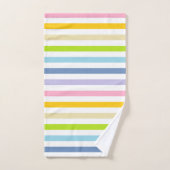 Pastelregenboog en witte strepen bad handdoek (Handdoek)