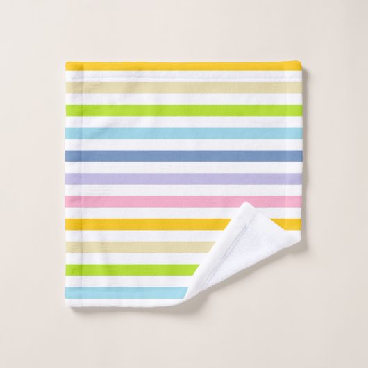 Pastelregenboog en witte strepen bad handdoek (Wasdoekje)