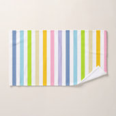 Pastelregenboog en witte strepen bad handdoek (Handdoek)